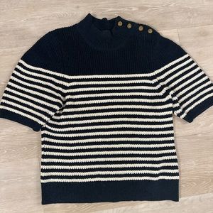 Maeve Blue and White Sweater - M